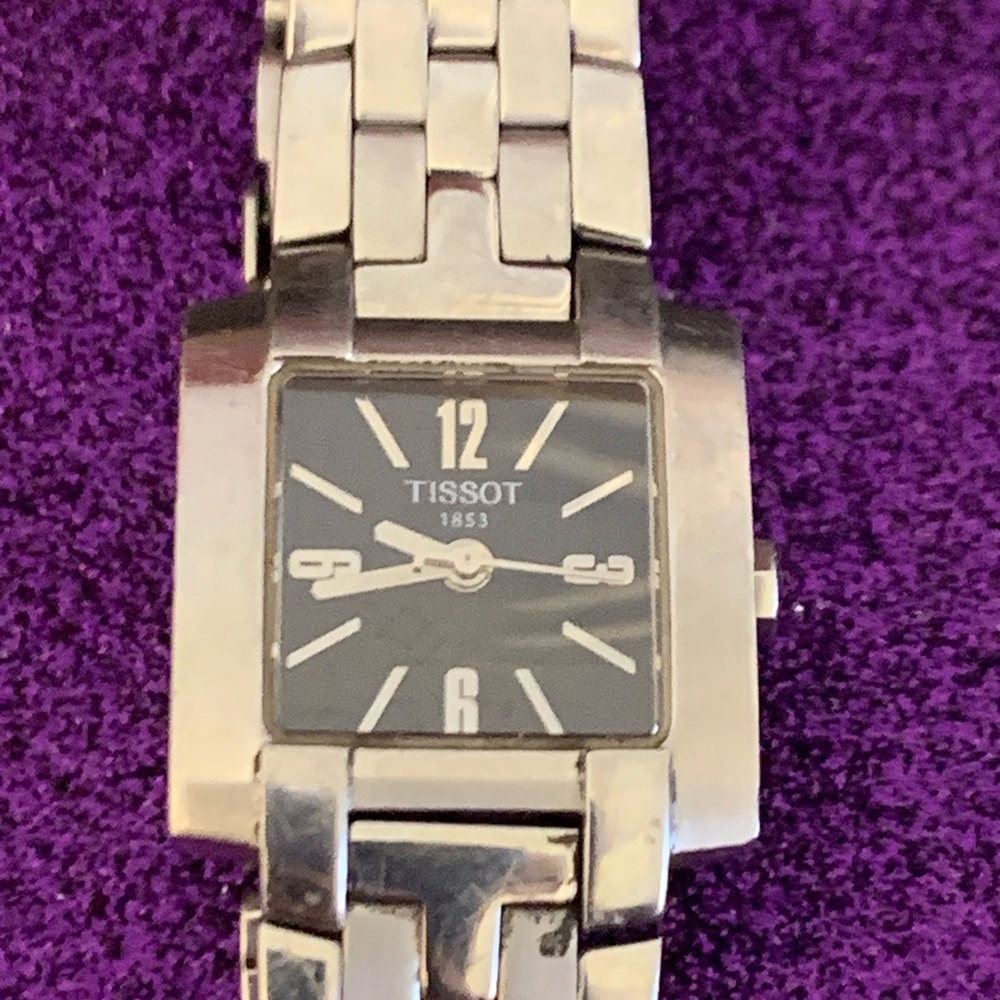 Tissot Silver Ladies Watch with Dark Dial gently used condition